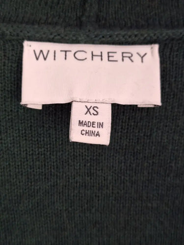 Witchery Forest Green Thick Belted Waterfall Cardigan Size XS by SwapUp-Online Second Hand Store-Online Thrift Store