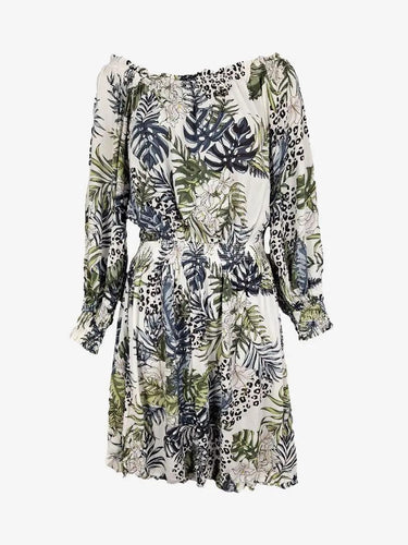 Witchery Gathered Jungle Print Midi Dress Size 10 by SwapUp-Online Second Hand Store-Online Thrift Store