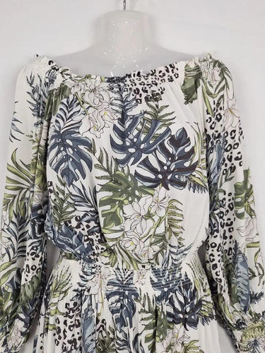 Witchery Gathered Jungle Print Midi Dress Size 10 by SwapUp-Online Second Hand Store-Online Thrift Store