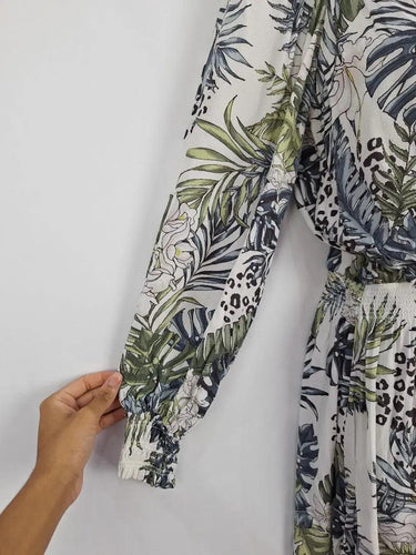 Witchery Gathered Jungle Print Midi Dress Size 10 by SwapUp-Online Second Hand Store-Online Thrift Store