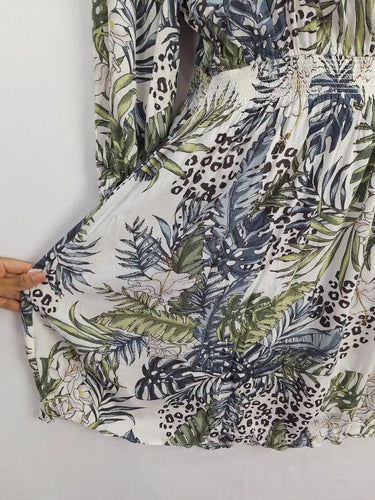 Witchery Gathered Jungle Print Midi Dress Size 10 by SwapUp-Online Second Hand Store-Online Thrift Store