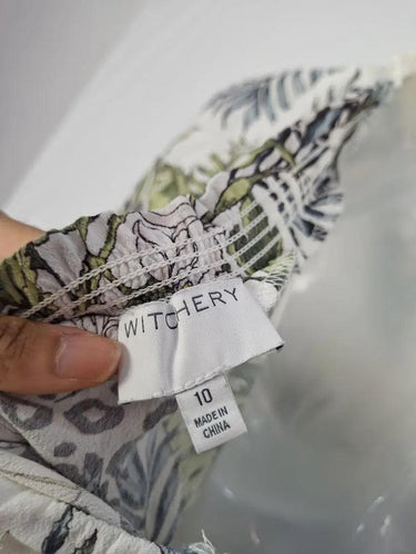 Witchery Gathered Jungle Print Midi Dress Size 10 by SwapUp-Online Second Hand Store-Online Thrift Store