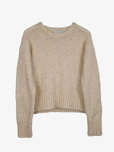 Witchery Gold threaded Mini Sequin Crew Knit Jumper Size S by SwapUp-Online Second Hand Store-Online Thrift Store