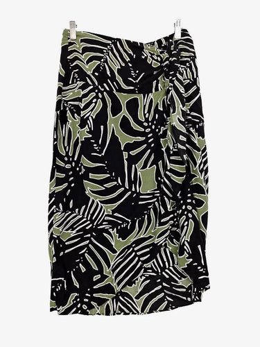 Witchery Hunter Green  Printed Sarong Midi Skirt Size 10 by SwapUp-Online Second Hand Store-Online Thrift Store