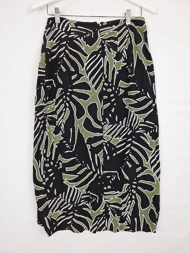 Witchery Hunter Green  Printed Sarong Midi Skirt Size 10 by SwapUp-Online Second Hand Store-Online Thrift Store