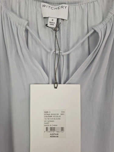 Witchery Ice Blue Keyhole Top Size 8 by SwapUp-Online Second Hand Store-Online Thrift Store