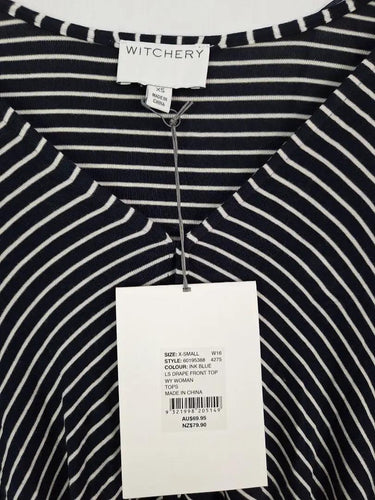 Witchery Ink Blue Draped Casual Top Size XS by SwapUp-Online Second Hand Store-Online Thrift Store