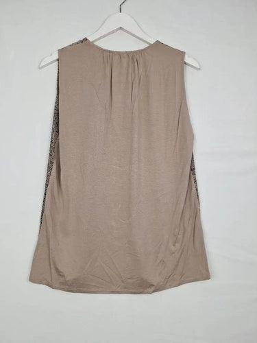Witchery Latte Hybrid Panel Key Hole Top Size S by SwapUp-Online Second Hand Store-Online Thrift Store