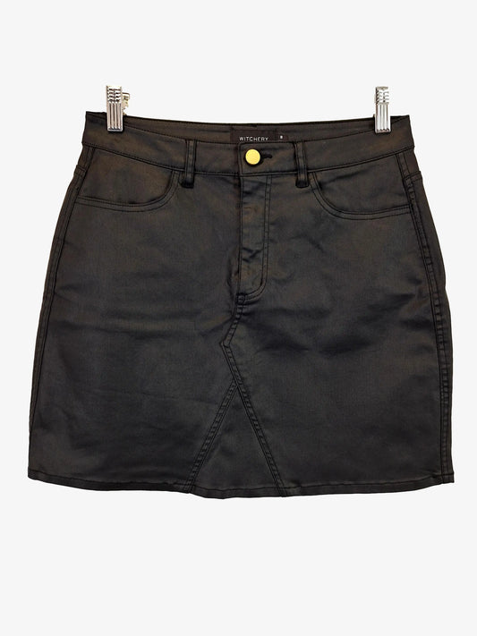 Witchery Leather Look Mini Skirt Size 8 by SwapUp-Online Second Hand Store-Online Thrift Store