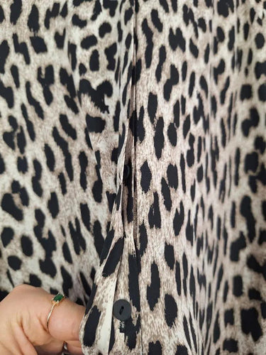 Second-Hand - Witchery Leopard Bishop Sleeve Buttoned Shirt Size 8 - SwapUp