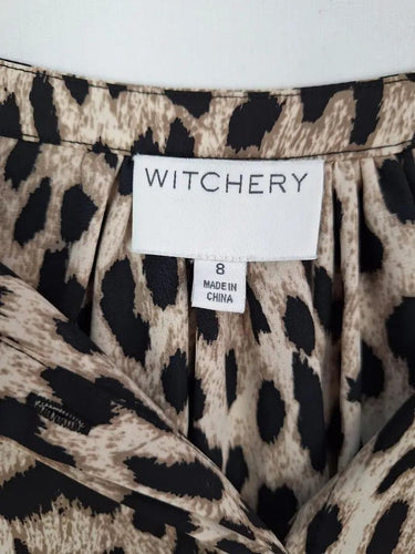 Second-Hand - Witchery Leopard Bishop Sleeve Buttoned Shirt Size 8 - SwapUp
