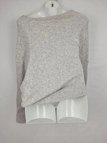 Witchery Light Grey Asymmetric Knit Jumper Size XS by SwapUp-Online Second Hand Store-Online Thrift Store