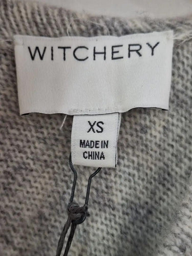 Witchery Light Grey Asymmetric Knit Jumper Size XS by SwapUp-Online Second Hand Store-Online Thrift Store