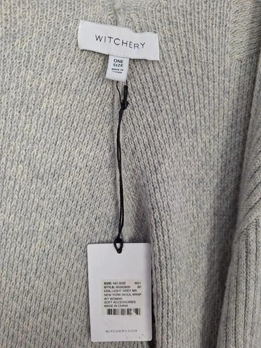 Witchery Light Grey Wool Wrap Cardigan Size OSFA by SwapUp-Online Second Hand Store-Online Thrift Store