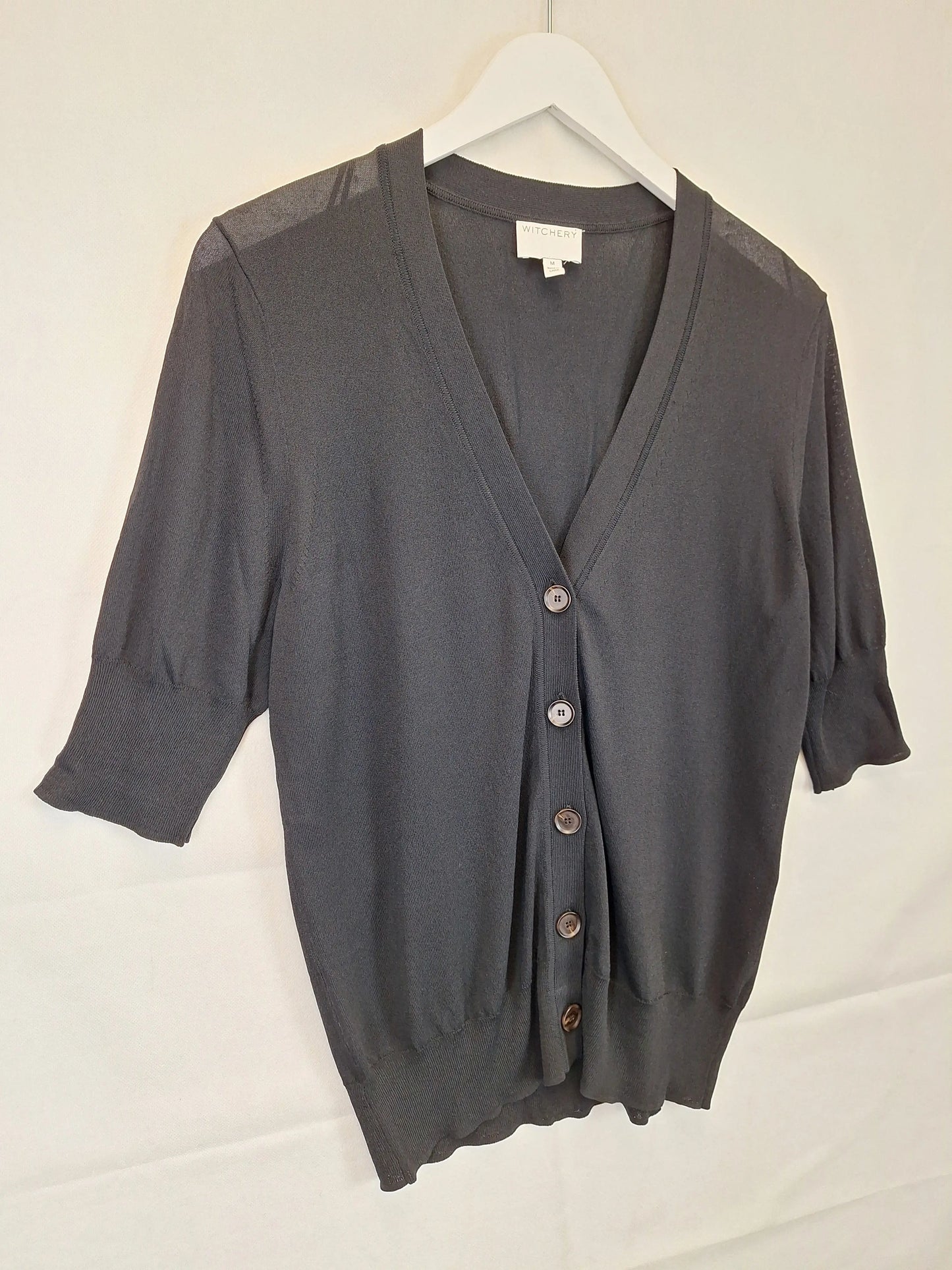 Witchery Lightweight Short Sleeve Cardigan Size M by SwapUp-Online Second Hand Store-Online Thrift Store