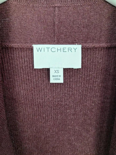 Witchery Maroon Long Line Waterfall Cardigan Size XS by SwapUp-Online Second Hand Store-Online Thrift Store