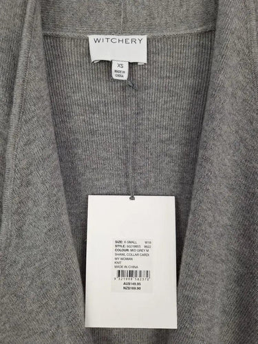 Witchery Mid Grey Shawl Collar Knit Cardigan Size XS by SwapUp-Online Second Hand Store-Online Thrift Store