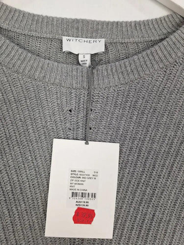Witchery Mid Grey Zip Side Jumper Size S by SwapUp-Online Second Hand Store-Online Thrift Store