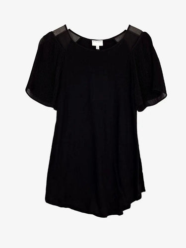Witchery Mini Pleated Sleeve Jersey Top Size S by SwapUp-Online Second Hand Store-Online Thrift Store