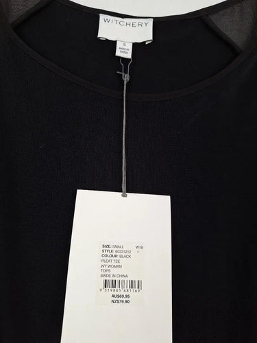 Witchery Mini Pleated Sleeve Jersey Top Size S by SwapUp-Online Second Hand Store-Online Thrift Store
