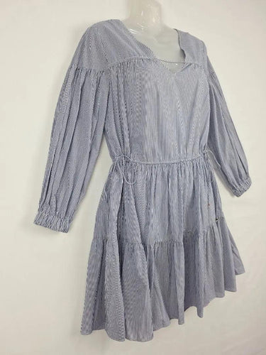 Witchery Navy Pinstriped Adjustable Waist Mini Dress Size 8 by SwapUp-Online Second Hand Store-Online Thrift Store