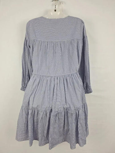 Witchery Navy Pinstriped Adjustable Waist Mini Dress Size 8 by SwapUp-Online Second Hand Store-Online Thrift Store