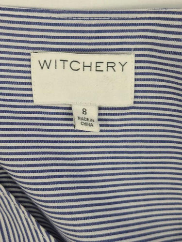 Witchery Navy Pinstriped Adjustable Waist Mini Dress Size 8 by SwapUp-Online Second Hand Store-Online Thrift Store