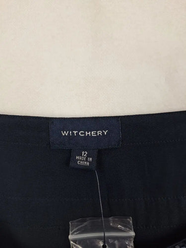 Witchery Navy Silk Y2K Top Size 12 by SwapUp-Online Second Hand Store-Online Thrift Store