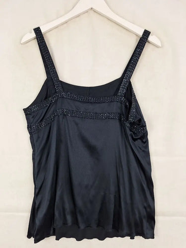 Witchery Navy Silk Y2K Top Size 12 by SwapUp-Online Second Hand Store-Online Thrift Store