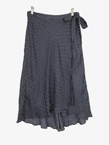 Witchery Navy Spotted Wrap Midi Skirt Size 10 by SwapUp-Online Second Hand Store-Online Thrift Store