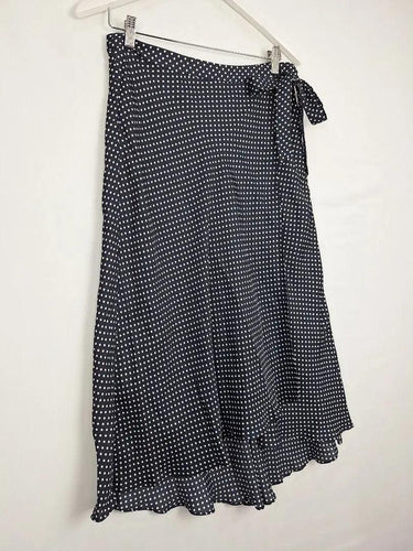 Witchery Navy Spotted Wrap Midi Skirt Size 10 by SwapUp-Online Second Hand Store-Online Thrift Store
