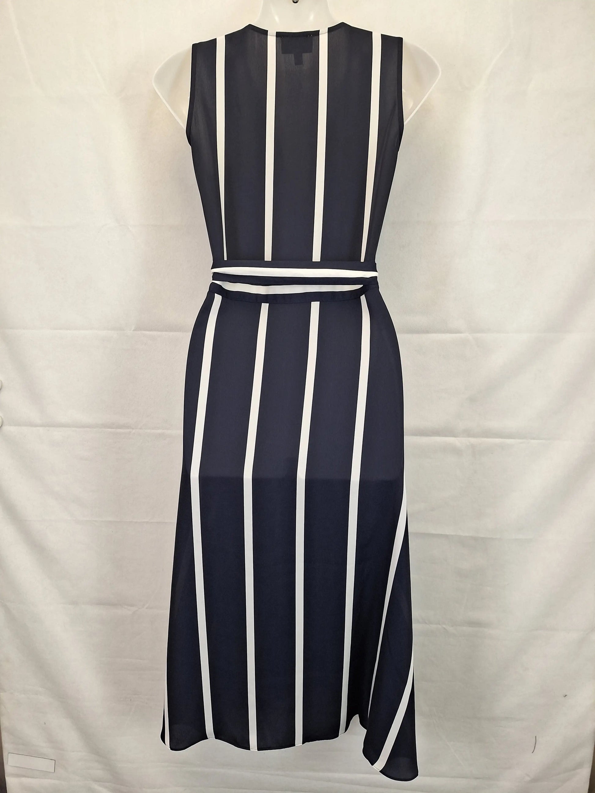 Witchery Navy Striped Sleeveless Midi Dress Size 4 by SwapUp-Online Second Hand Store-Online Thrift Store