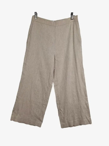 Witchery Oatmeal Linen Crop Pants Size 8 by SwapUp-Online Second Hand Store-Online Thrift Store