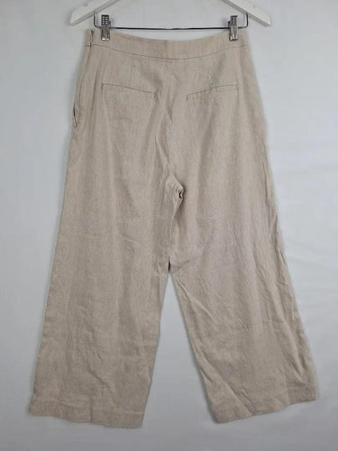 Witchery Oatmeal Linen Crop Pants Size 8 by SwapUp-Online Second Hand Store-Online Thrift Store