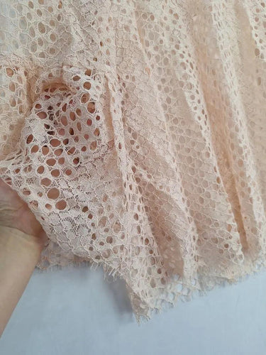 Witchery Peach Lace Shell Frilled Top Size 8 by SwapUp-Online Second Hand Store-Online Thrift Store