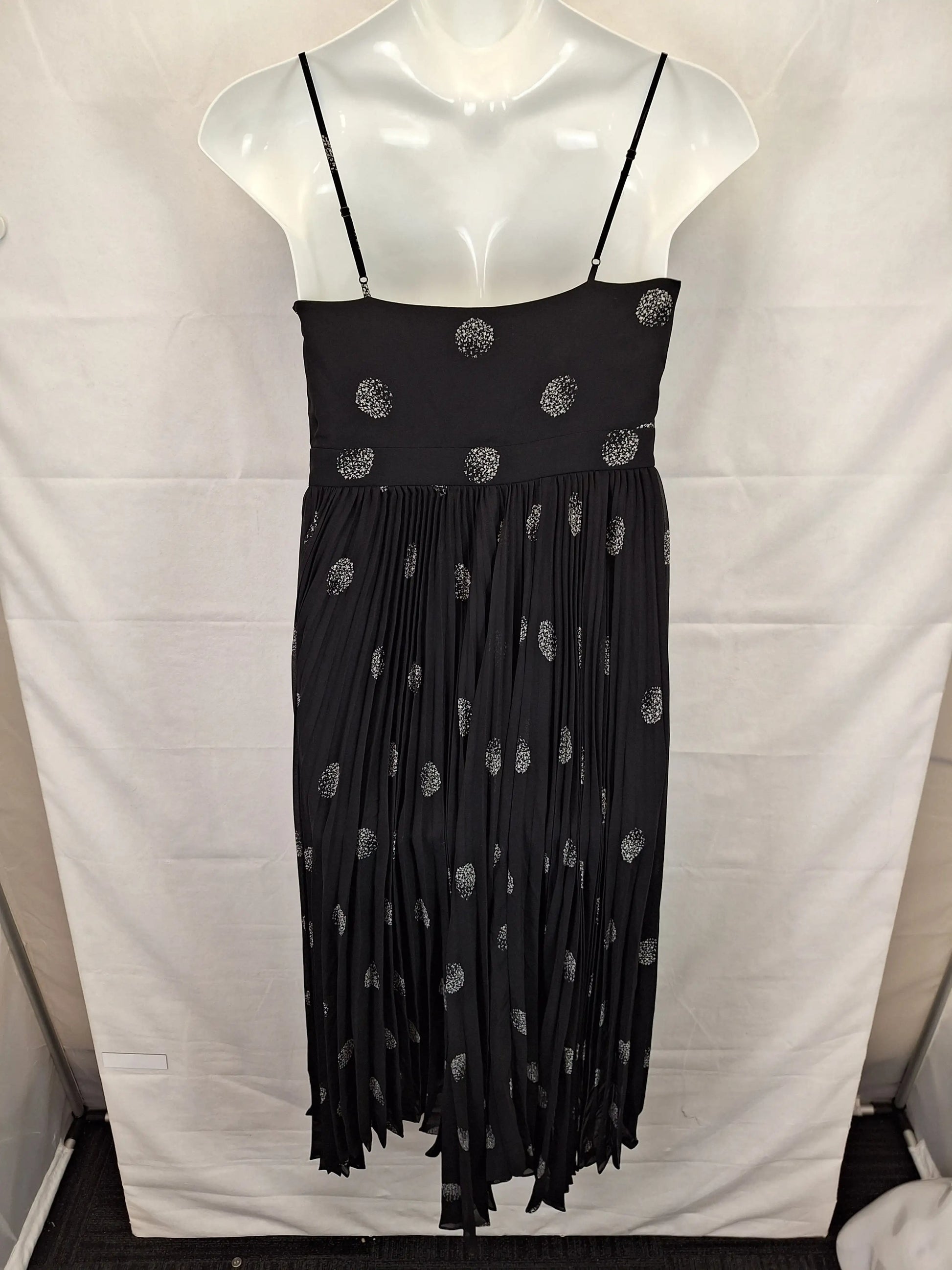 Witchery Pleated Spot Midi Dress Size 12 by SwapUp-Online Second Hand Store-Online Thrift Store