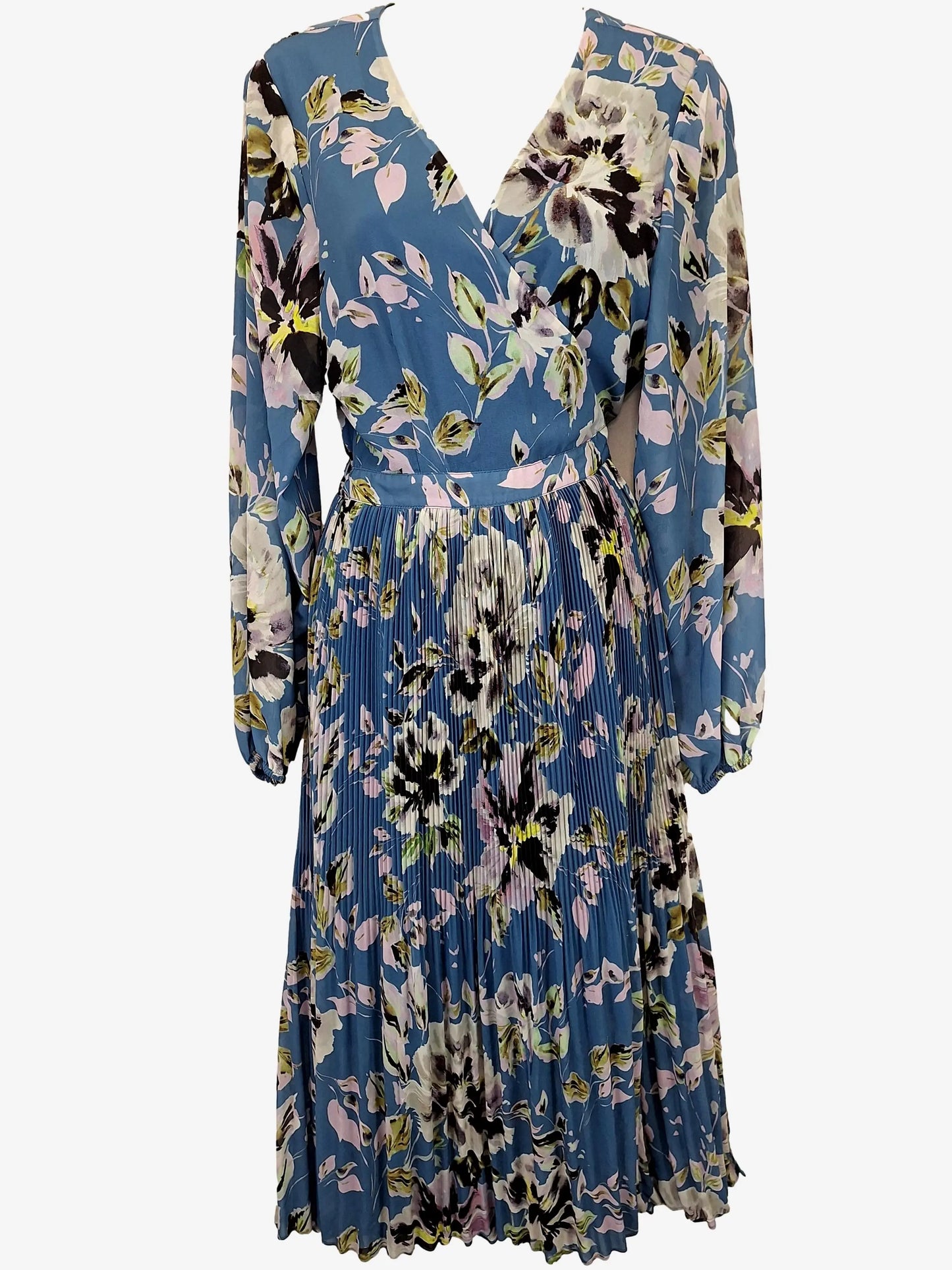 Witchery Pleated Wrap Midi Dress Size 10 by SwapUp-Online Second Hand Store-Online Thrift Store