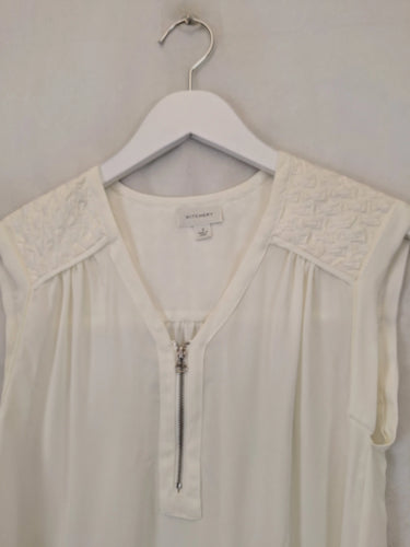Witchery Posh Zip Neck Top Size 4 by SwapUp-Online Second Hand Store-Online Thrift Store