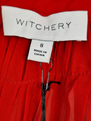 Witchery Romantic Crimson Ruffle Neck Shirt Size 8 by SwapUp-Online Second Hand Store-Online Thrift Store