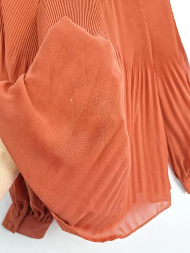 Witchery Rust Pleated Drapey Shirt Size 8 by SwapUp-Online Second Hand Store-Online Thrift Store