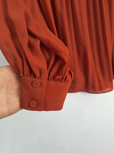 Witchery Rust Pleated Drapey Shirt Size 8 by SwapUp-Online Second Hand Store-Online Thrift Store
