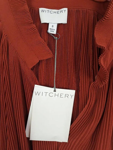 Witchery Rust Pleated Drapey Shirt Size 8 by SwapUp-Online Second Hand Store-Online Thrift Store