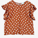 Witchery Rust Polka Dot Linen Blend Top Size 6 by SwapUp-Online Second Hand Store-Online Thrift Store