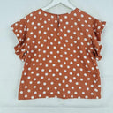 Witchery Rust Polka Dot Linen Blend Top Size 6 by SwapUp-Online Second Hand Store-Online Thrift Store