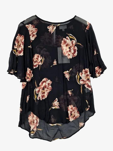Witchery Sheer Floral Cape Shoulder Top Size 8 by SwapUp-Online Second Hand Store-Online Thrift Store