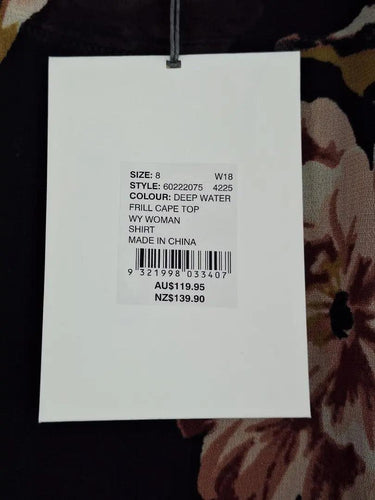 Witchery Sheer Floral Cape Shoulder Top Size 8 by SwapUp-Online Second Hand Store-Online Thrift Store