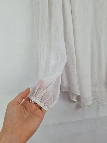 Witchery Sheer Shimmer Stripe Blouse Size 14 by SwapUp-Online Second Hand Store-Online Thrift Store