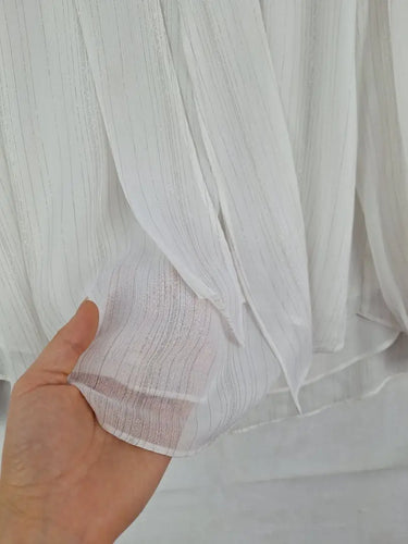Witchery Sheer Shimmer Stripe Blouse Size 14 by SwapUp-Online Second Hand Store-Online Thrift Store