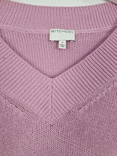 Witchery Sherbet Pink V Neck Jumper Size S by SwapUp-Online Second Hand Store-Online Thrift Store