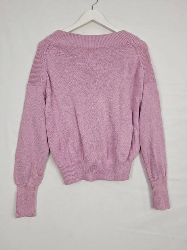 Witchery Sherbet Pink V Neck Jumper Size S by SwapUp-Online Second Hand Store-Online Thrift Store